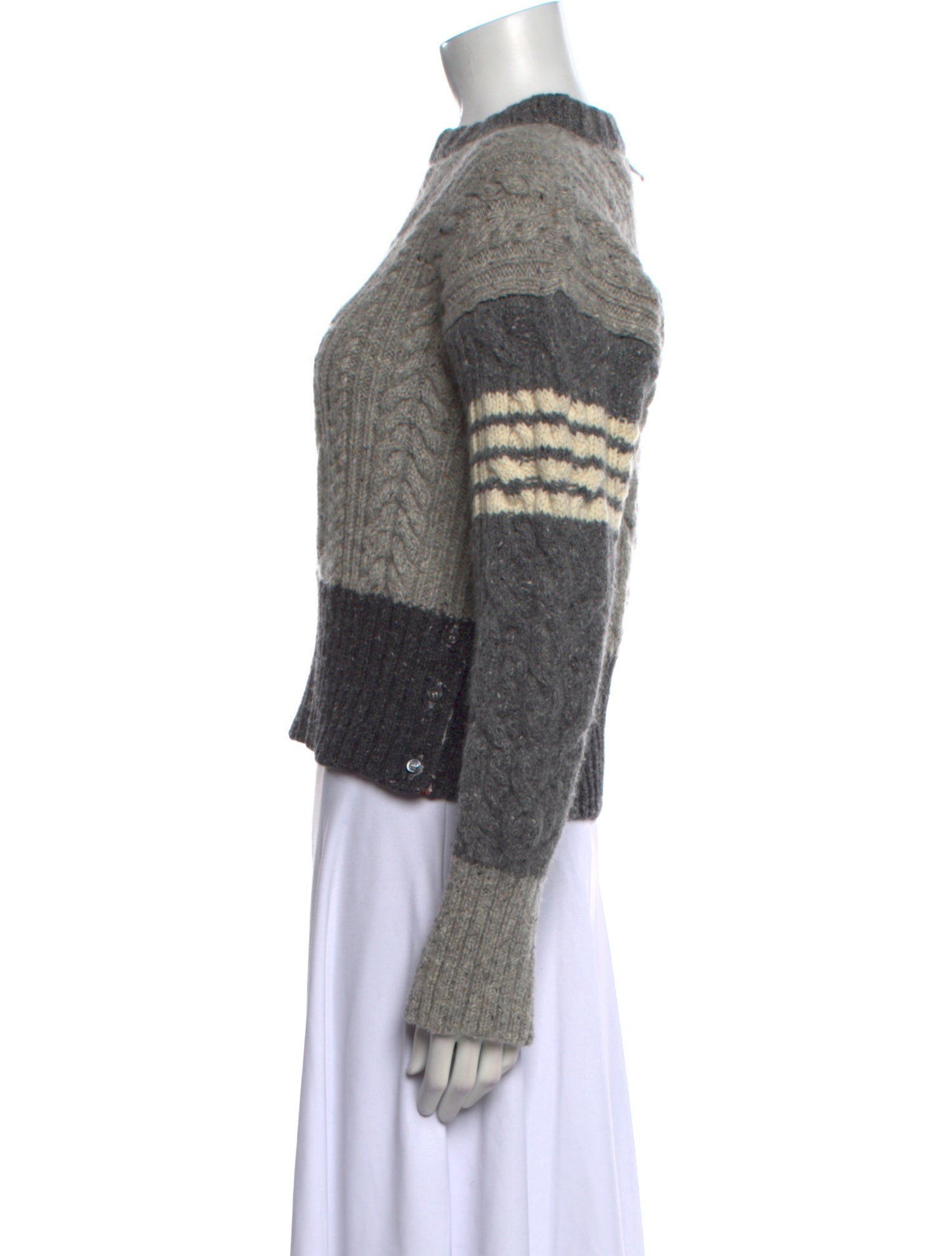 Thom Browne Wool Colorblock Pattern Sweater