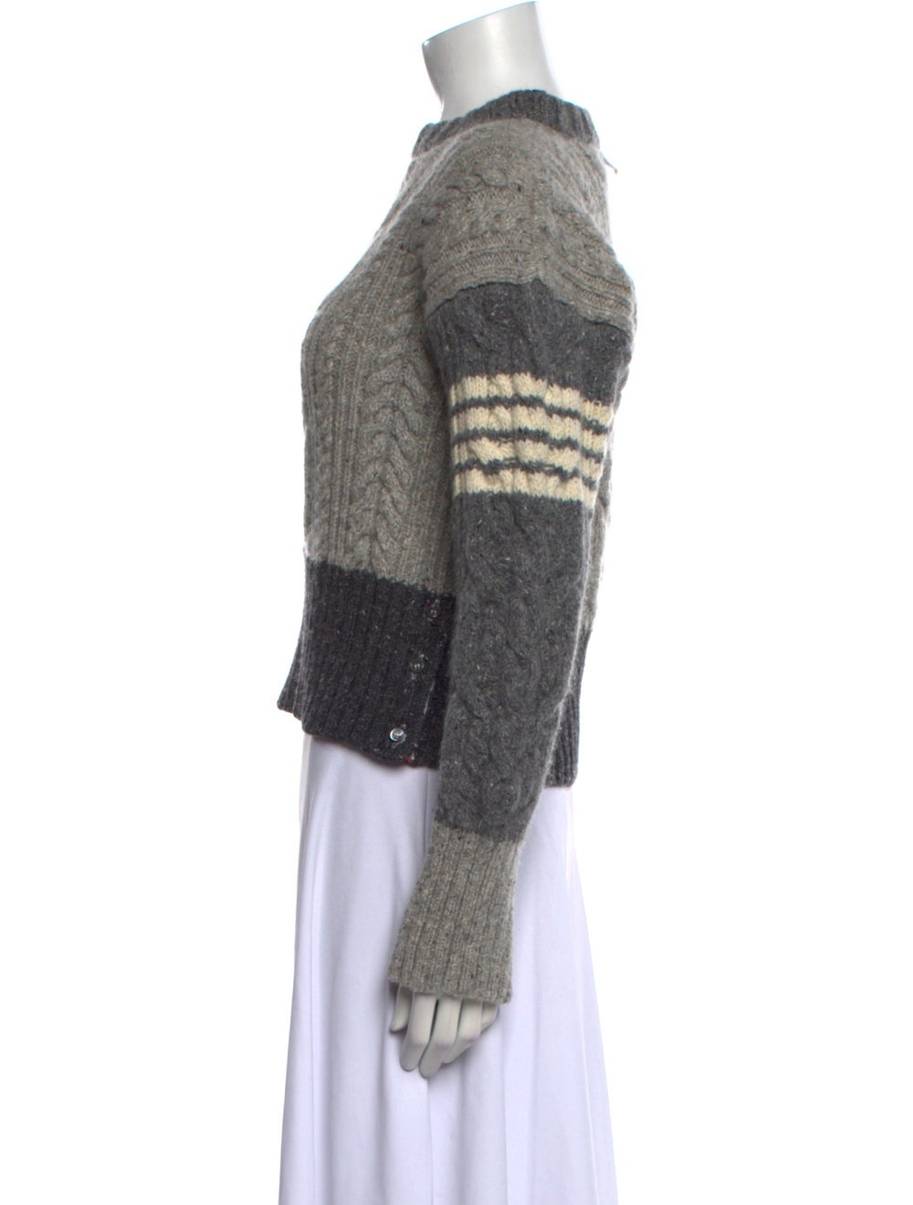 Thom Browne Wool Pullover Colorblock Pattern Long… - image 2