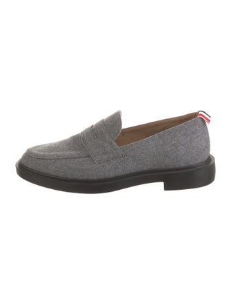 Thom Browne Wool Grosgrain Trim Loafers