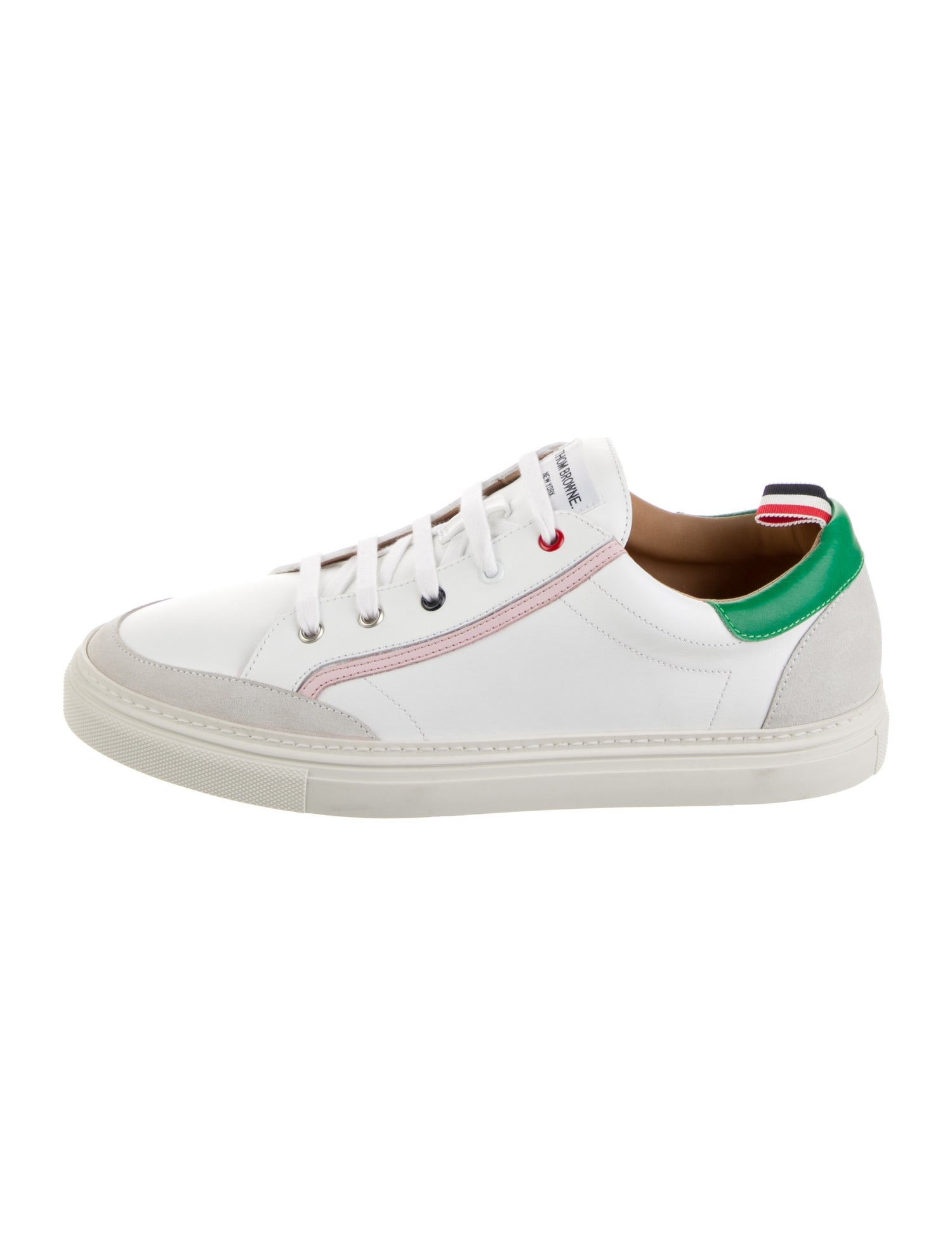 Thom Browne Leather Colorblock Pattern Sneakers w/ Tags