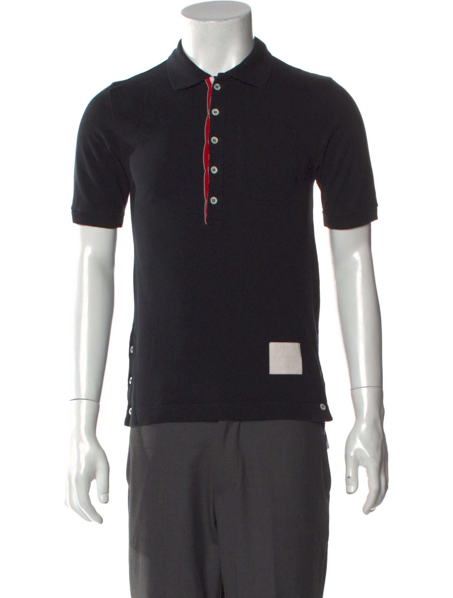 Thom Browne V-Neck Long Sleeve Polo Shirt