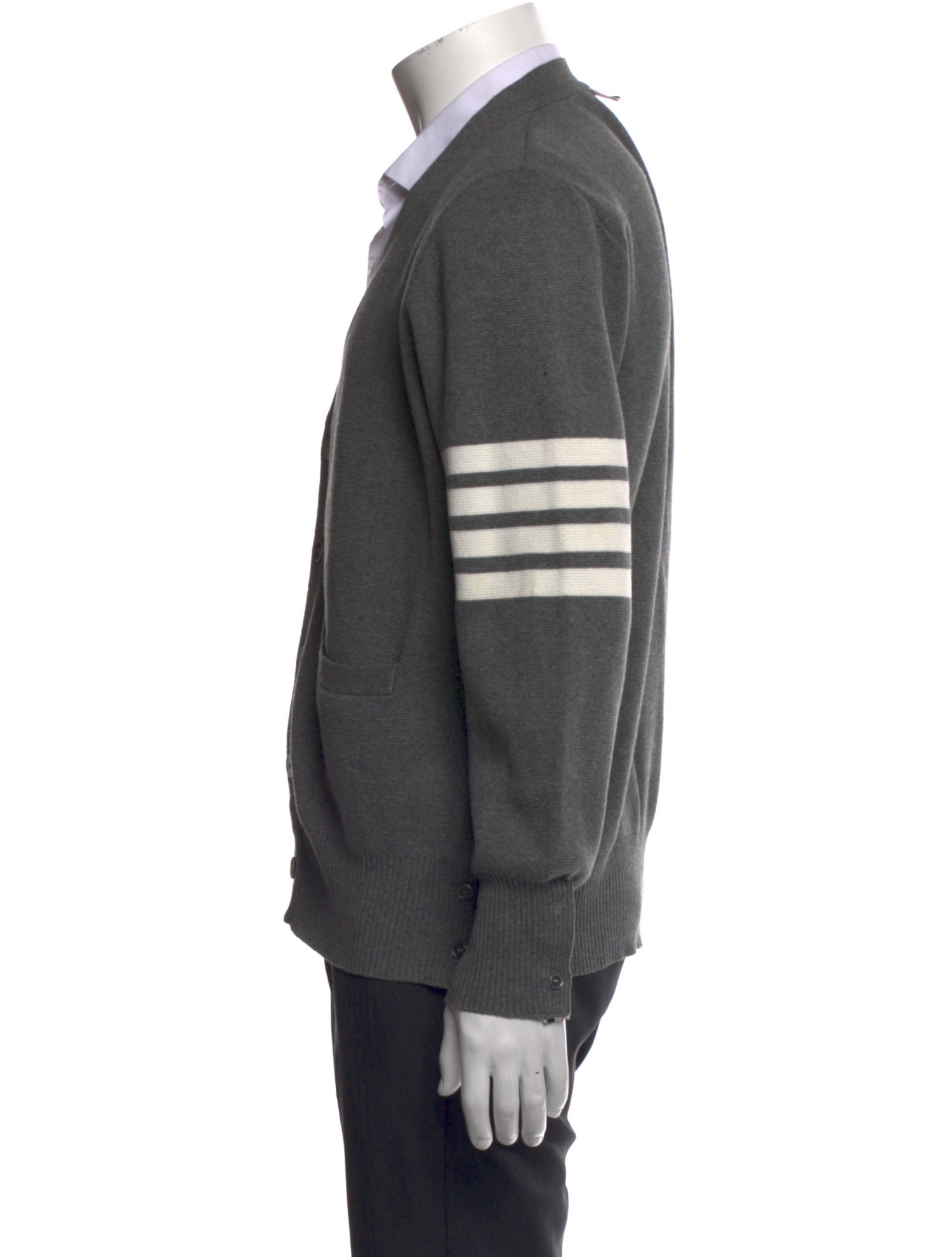 Thom Browne 4 Bar Stripe V-Neck Cardigan