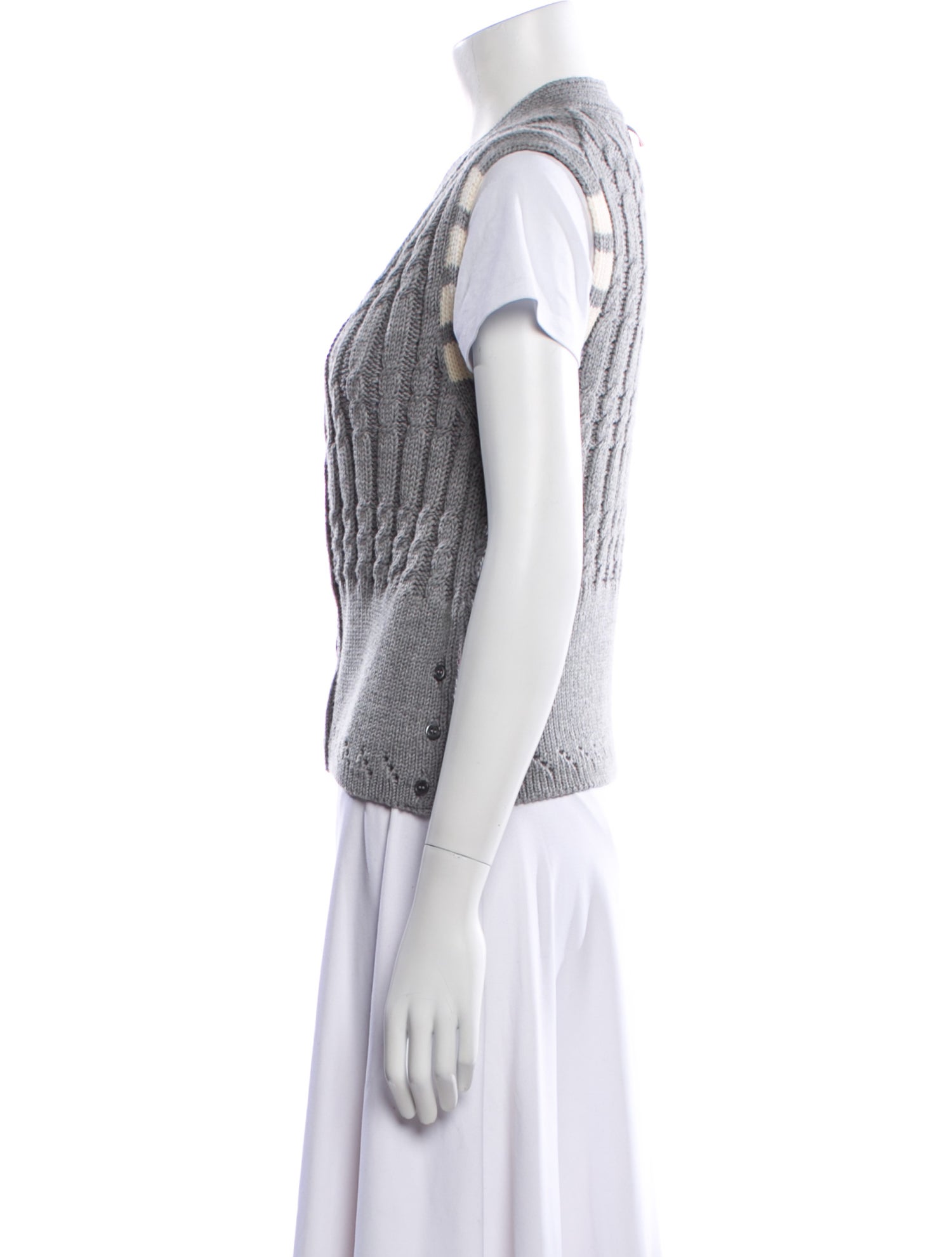 Thom Browne Merino Wool V-Neck Sweater