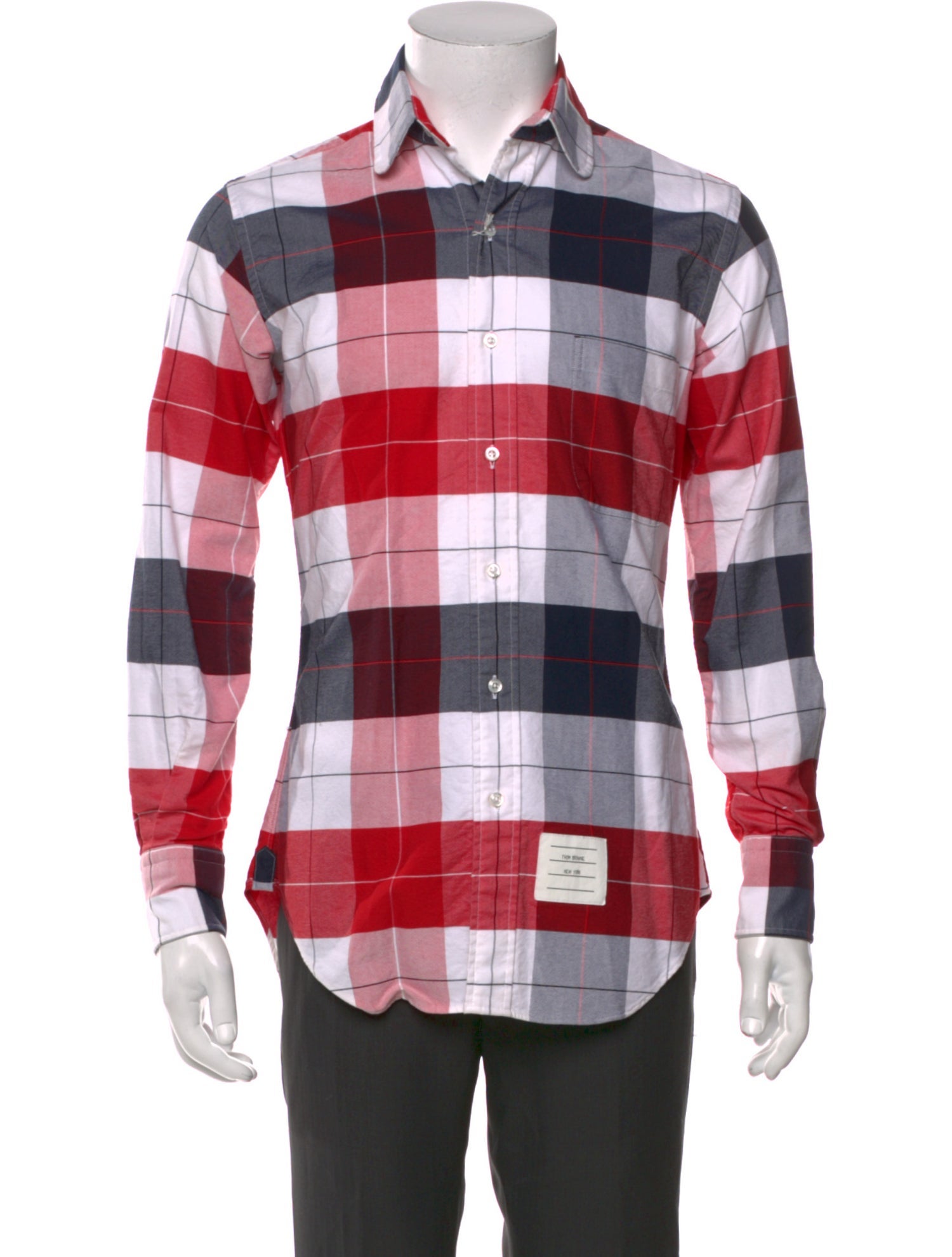 Thom Browne Plaid Print Long Sleeve Shirt w/ Tags