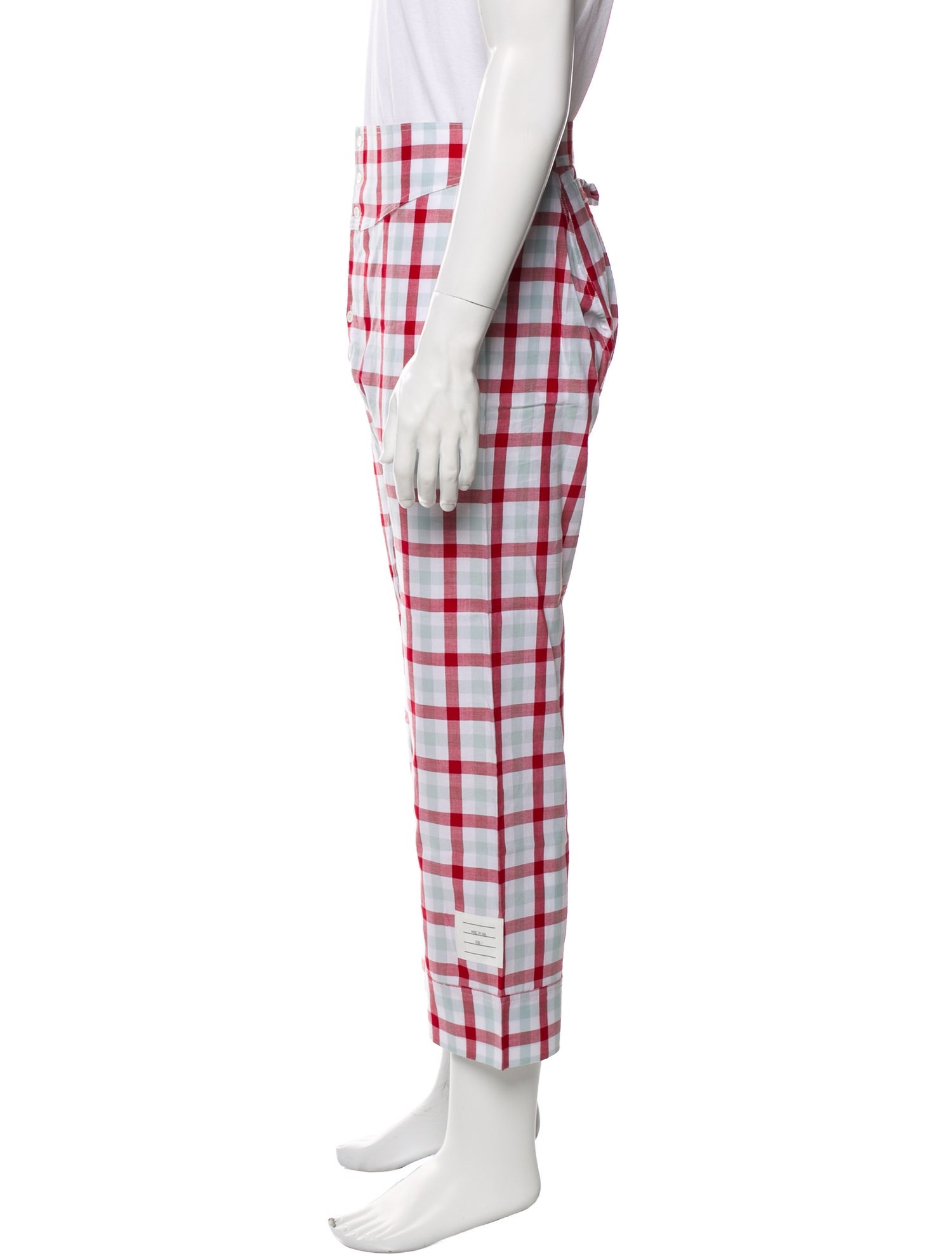 Thom Browne Plaid Print Pajama Bottoms