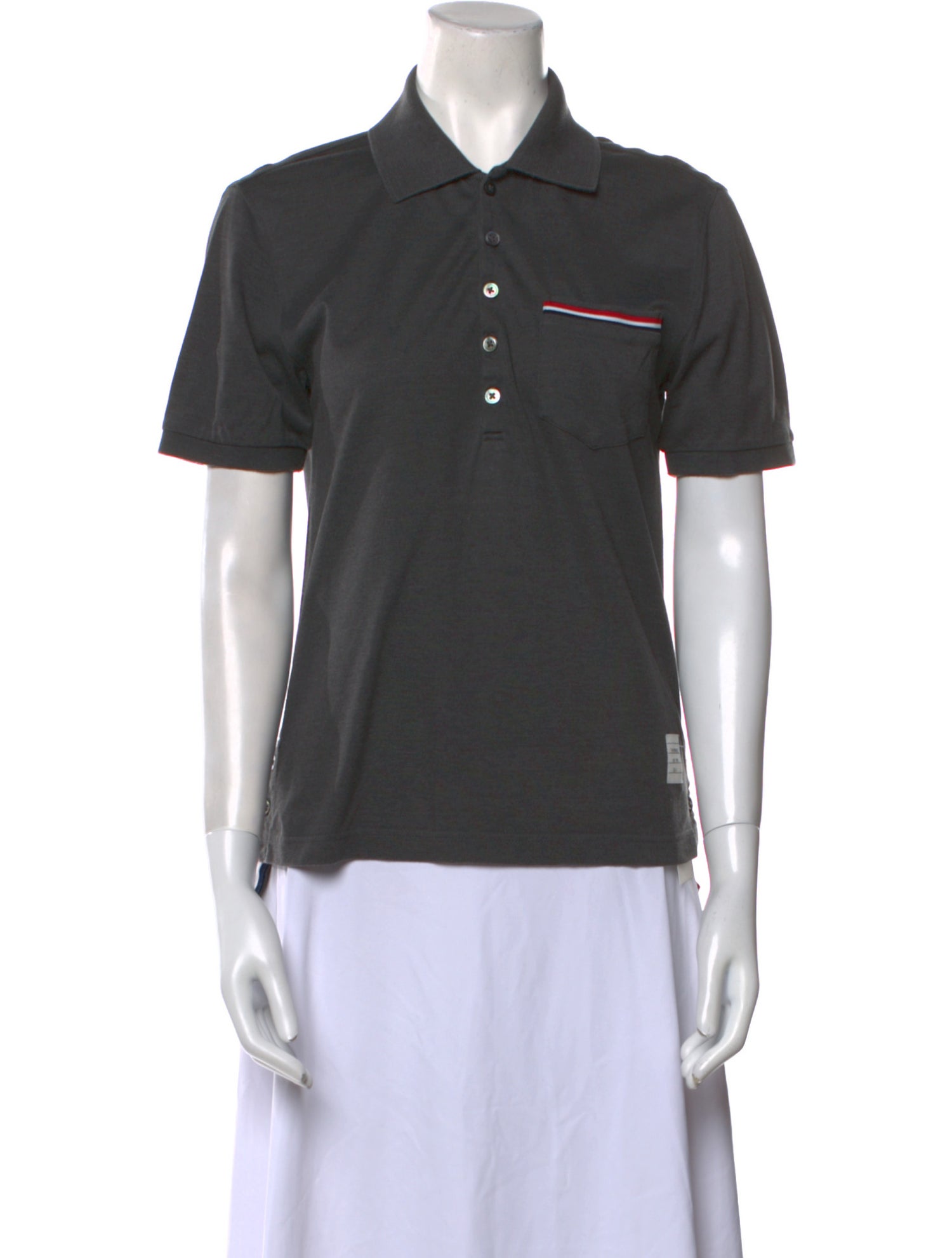 Thom Browne Collar Short Sleeve Polo Shirt