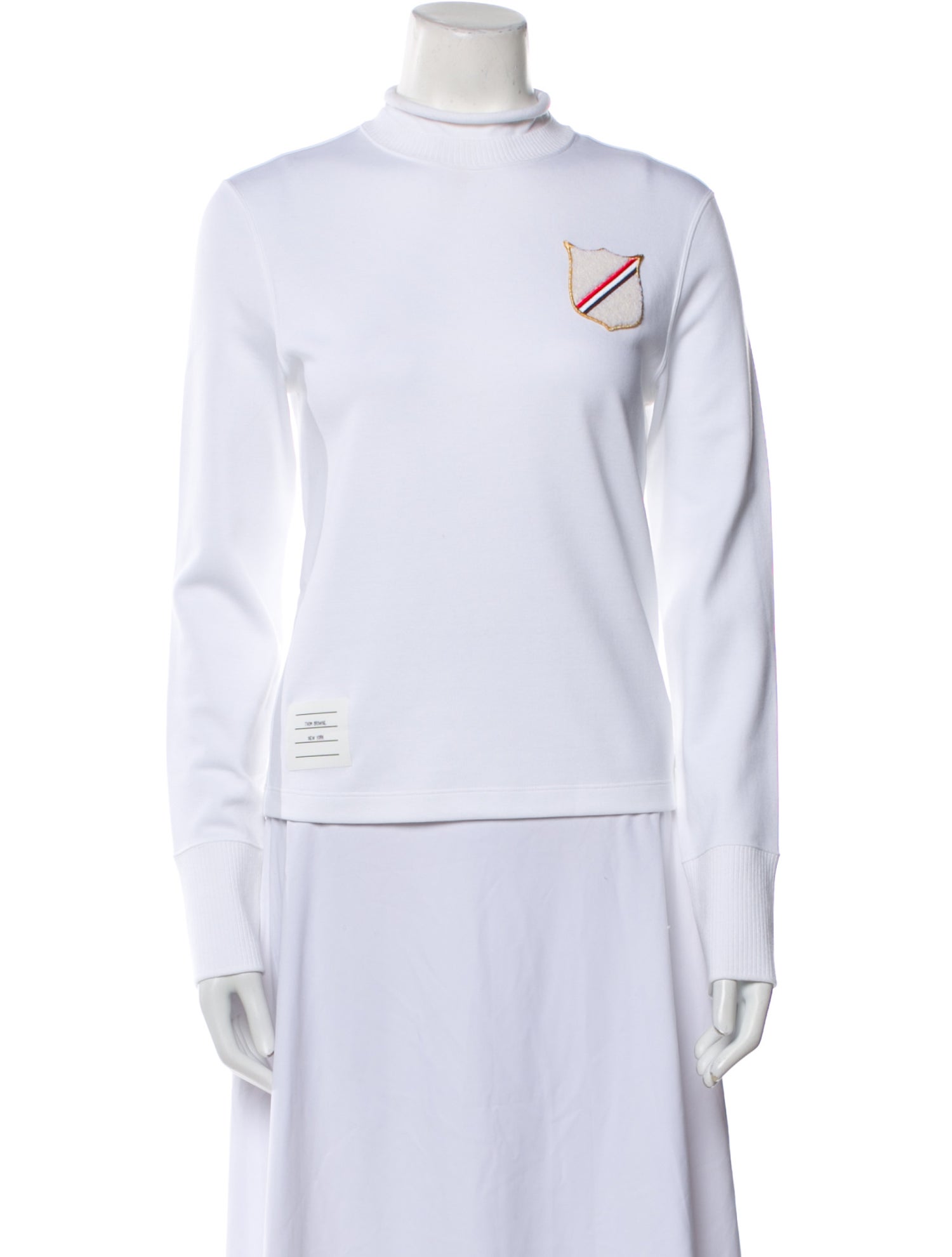 Thom Browne Crest Chenille Mock Neck Sweatshirt