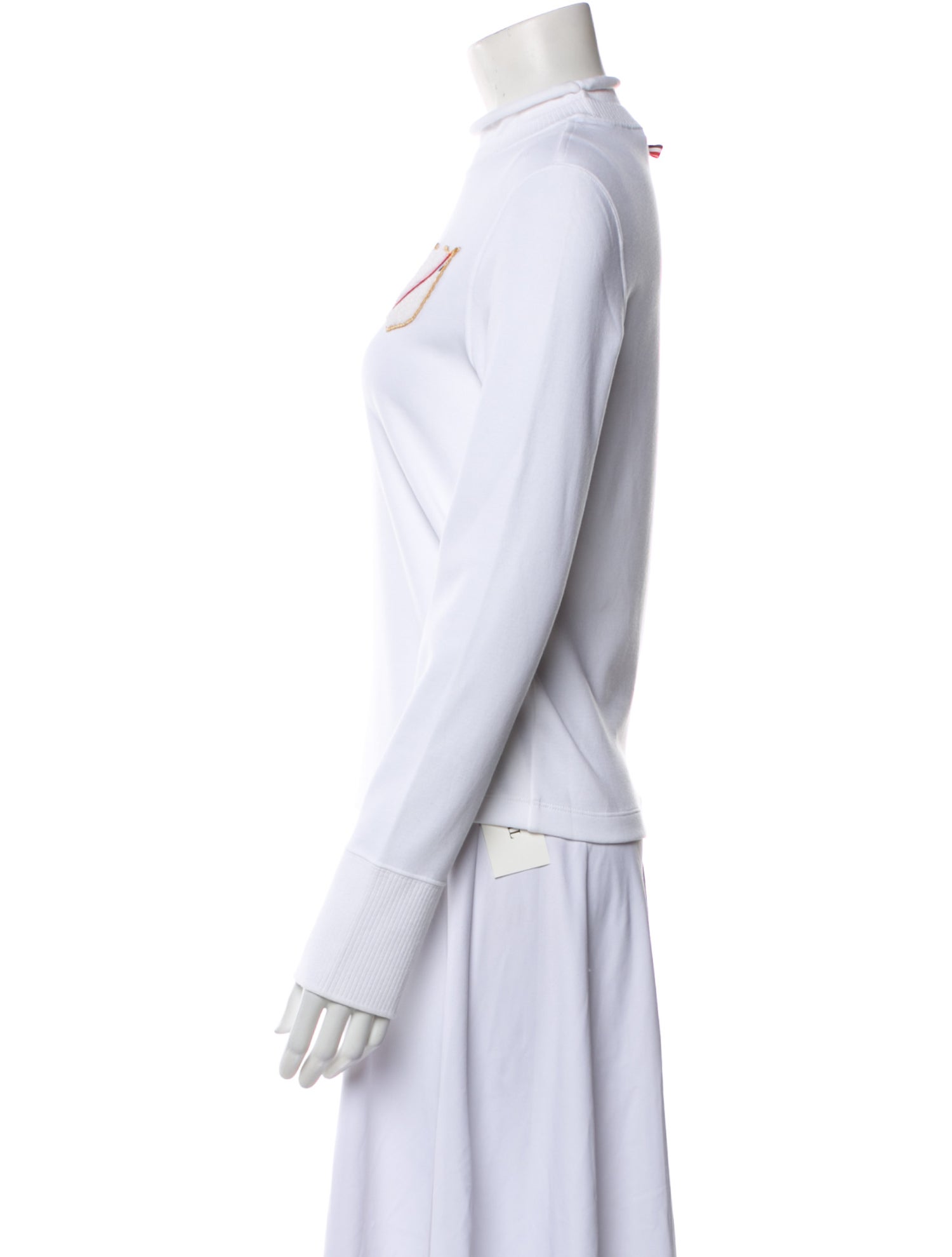 Thom Browne Crest Chenille Mock Neck Sweatshirt