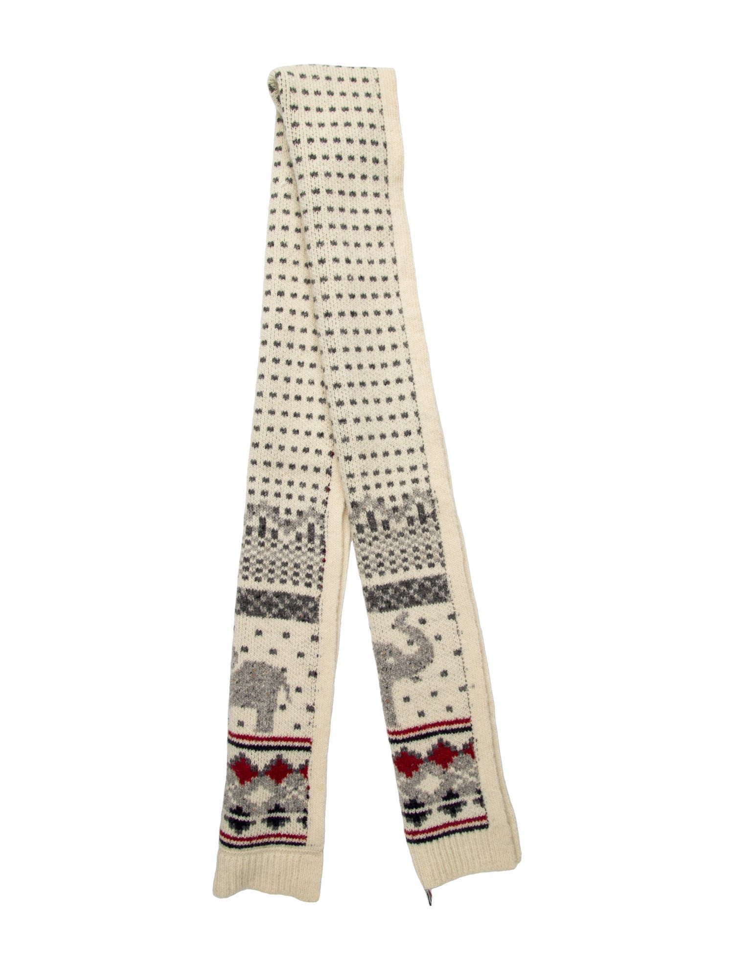 Thom Browne Wool Floral Print Scarf