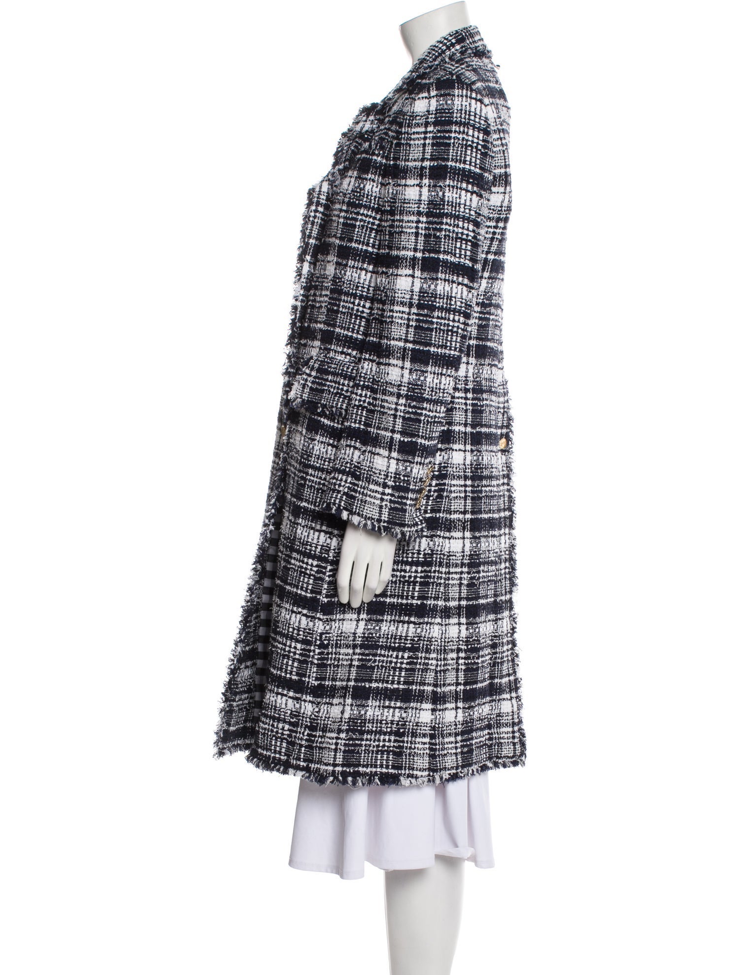 Thom Browne Tweed Tweed Pattern Coat