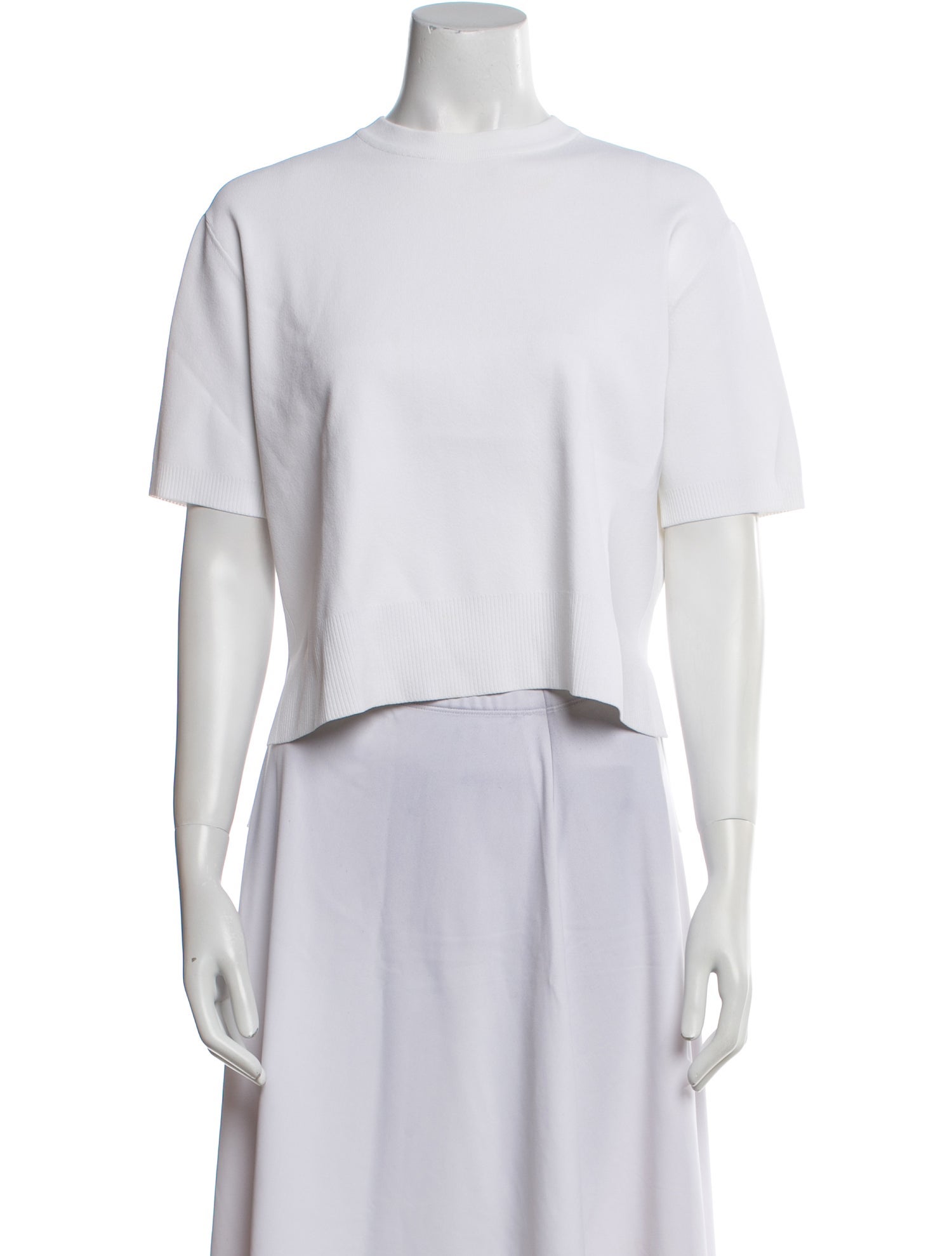 Thom Browne Crew Neck Short Sleeve Crop Top