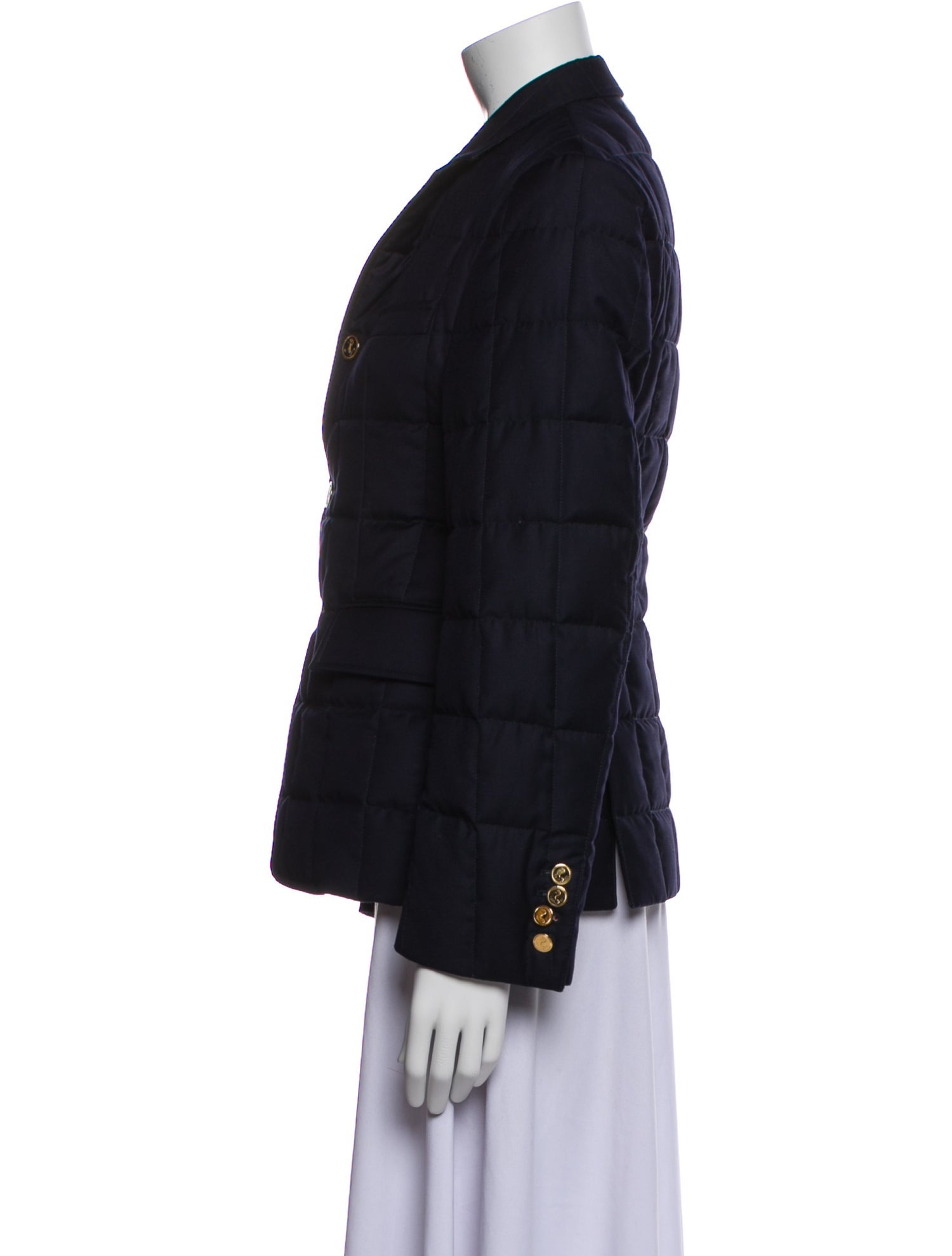 Thom Browne Wool Plaid Print Down Jacket