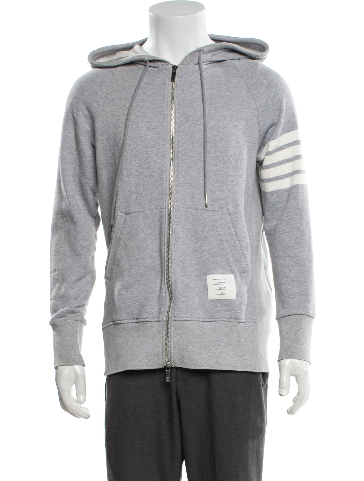 Thom Browne Colorblock Pattern V-Neck Hoodie
