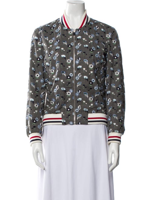 Thom Browne Wool Floral Print Bomber Jacket