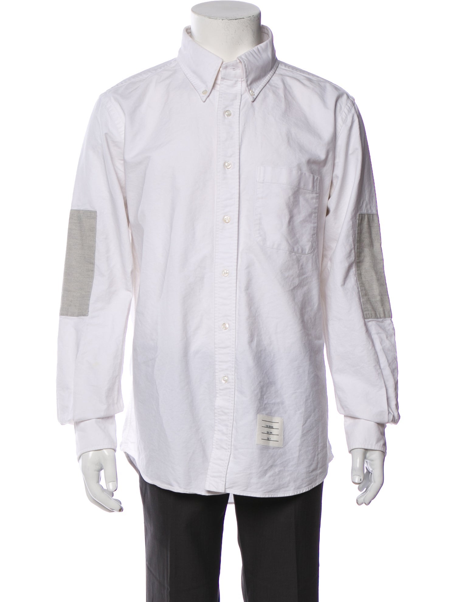 Thom Browne Colorblock Pattern Long Sleeve Dress Shirt