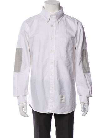 Thom Browne Colorblock Pattern Long Sleeve Dress Shirt