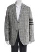 Thom Browne Linen Plaid Print Blazer
