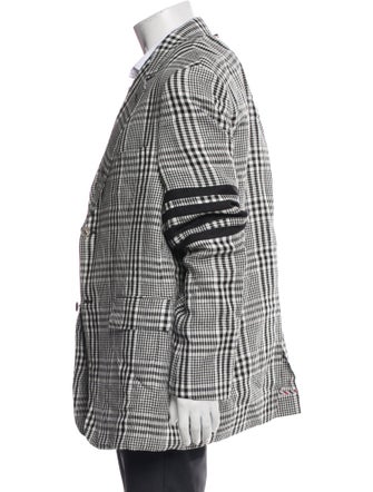 Thom Browne Linen Plaid Print Blazer