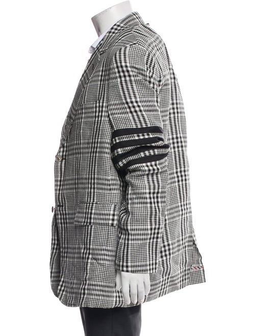 Thom Browne Linen Plaid Print Blazer