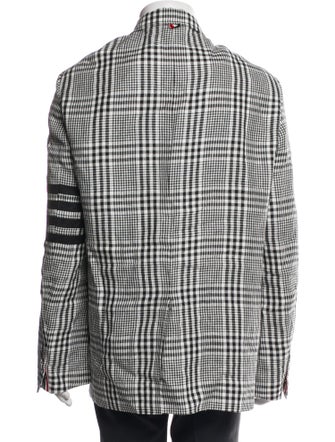 Thom Browne Linen Plaid Print Blazer