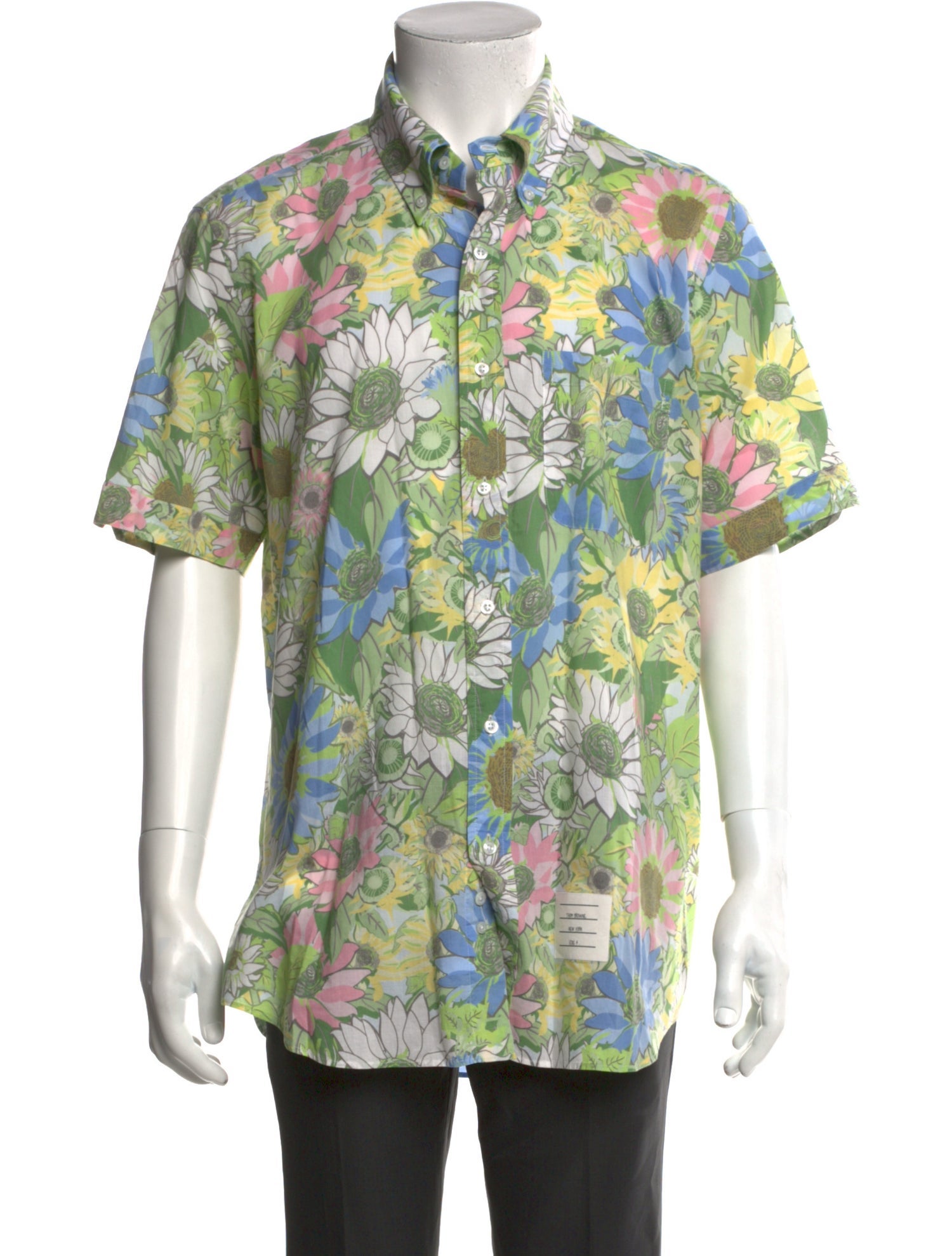 Thom Browne Floral Print Short Sleeve Shirt