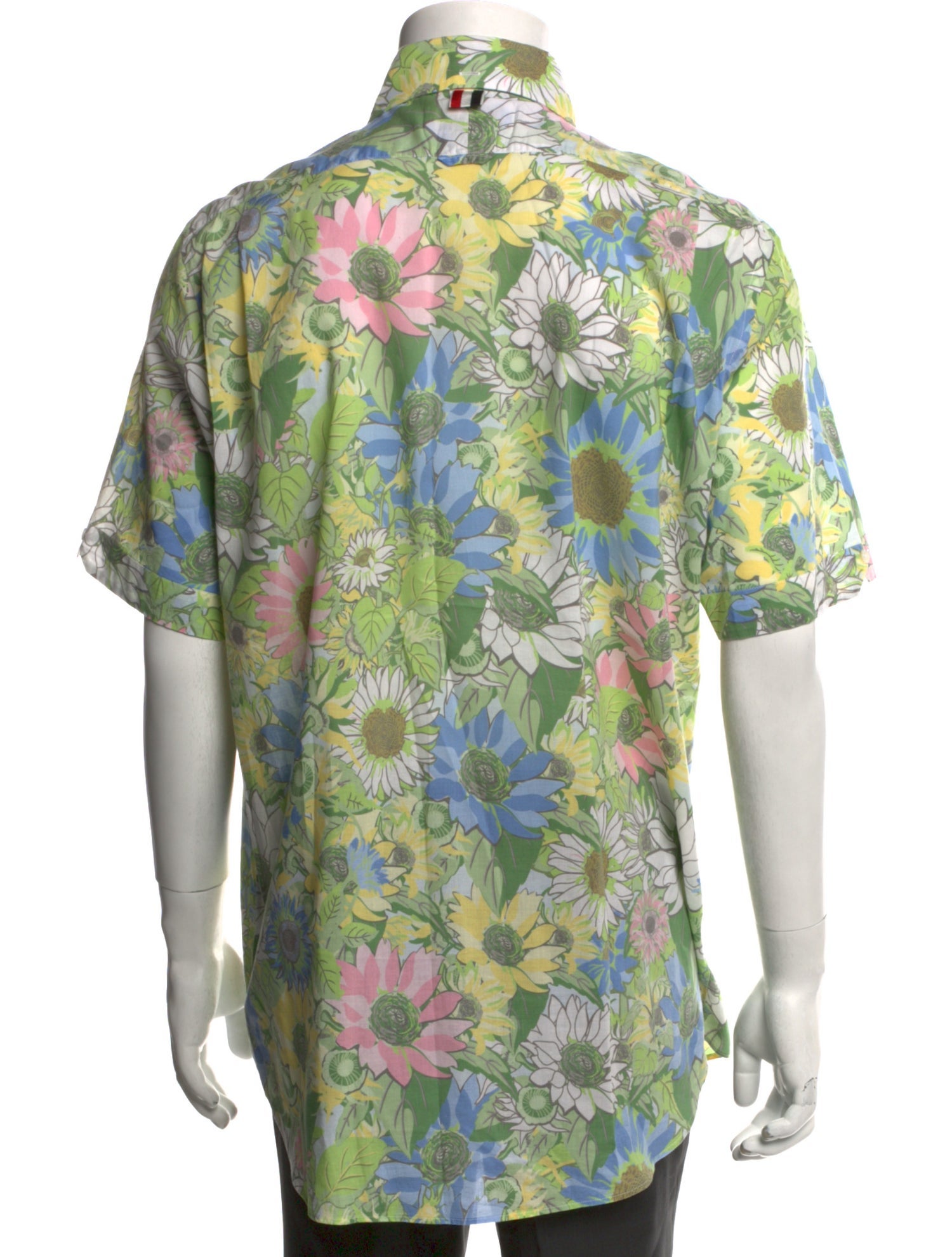 Thom Browne Floral Print Short Sleeve Shirt