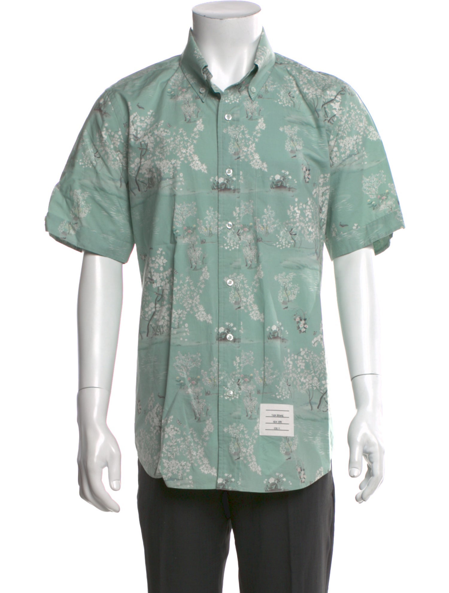 Thom Browne Floral Print Short Sleeve Shirt