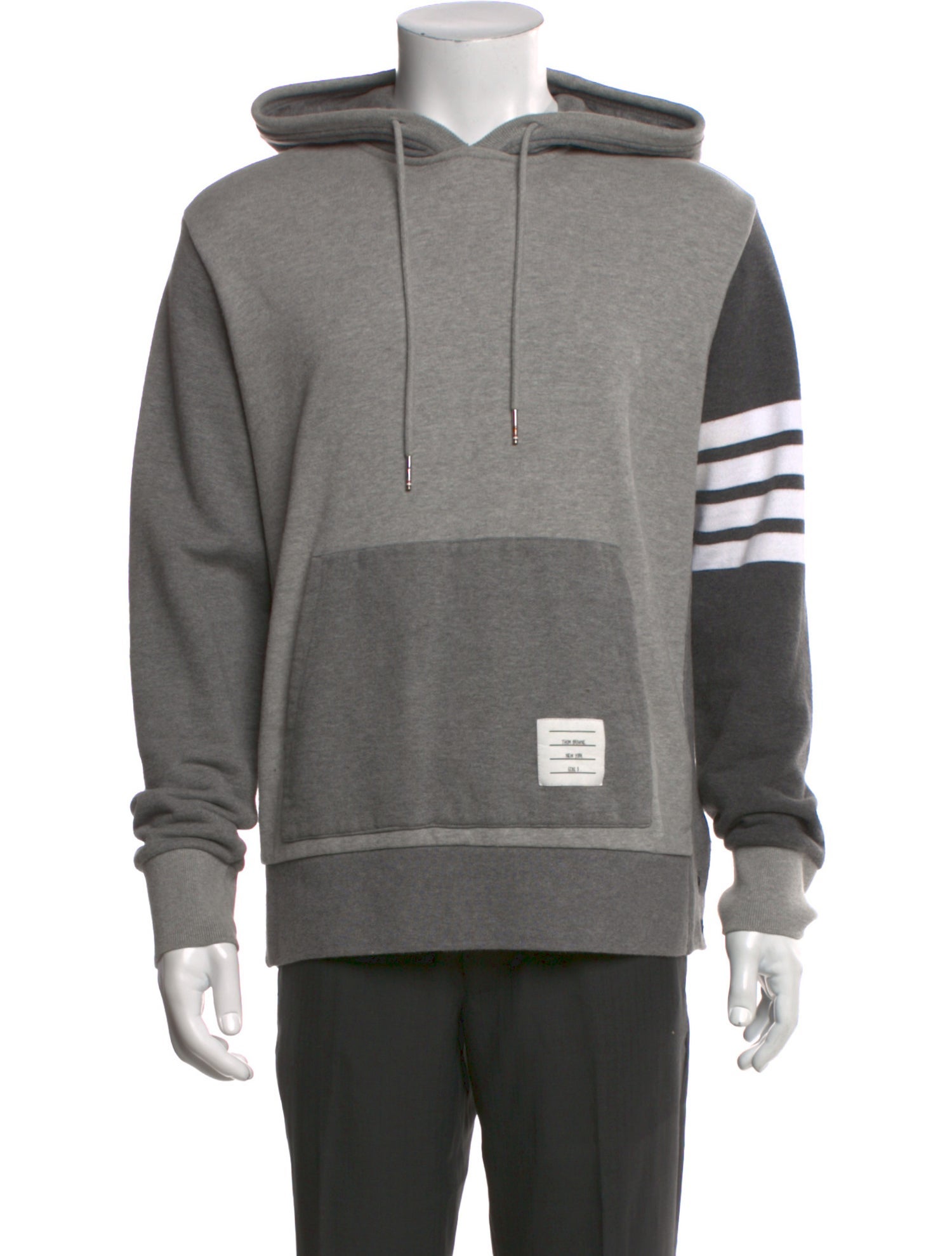Thom Browne Colorblock Pattern Crew Neck Hoodie