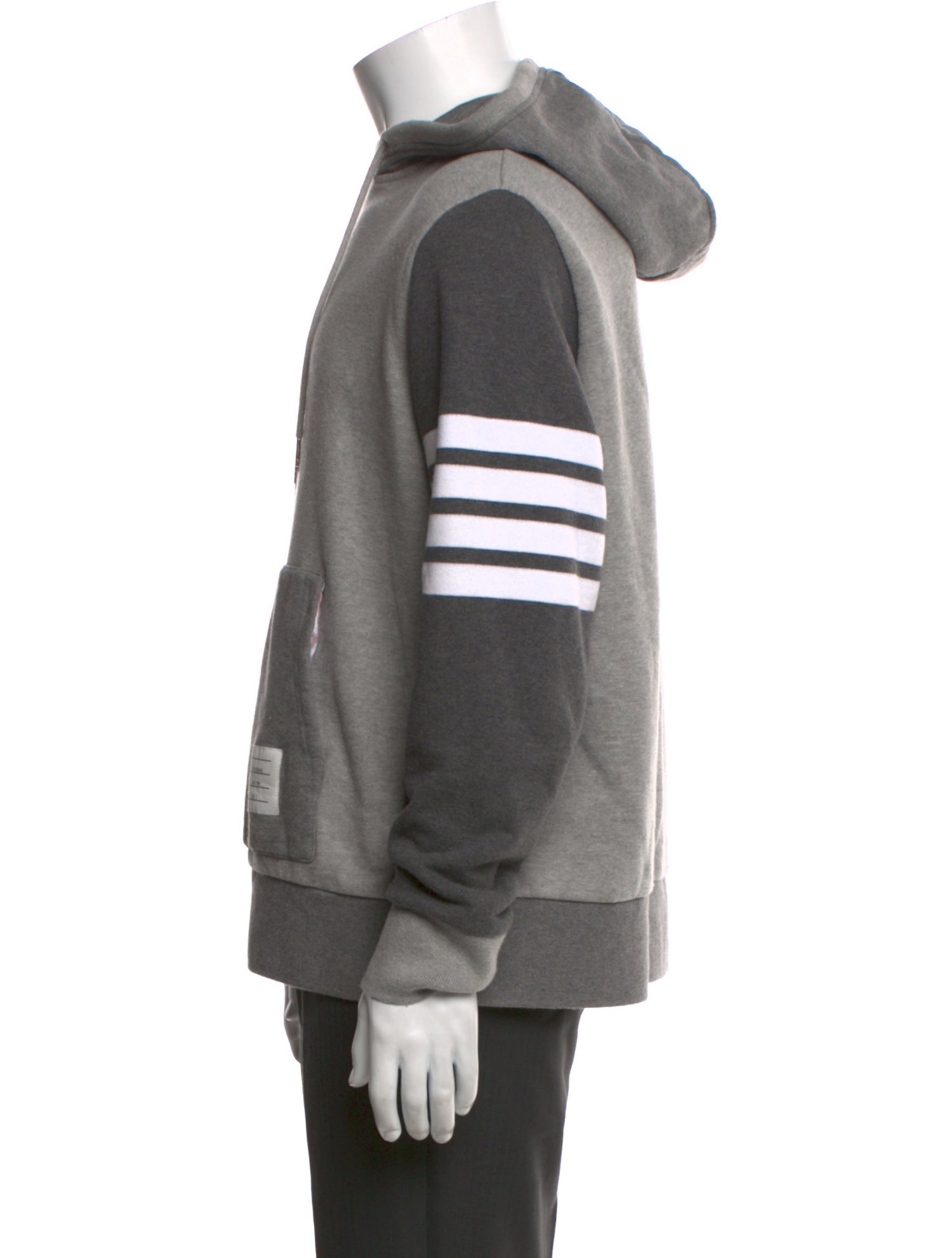 Thom Browne Colorblock Pattern Crew Neck Hoodie
