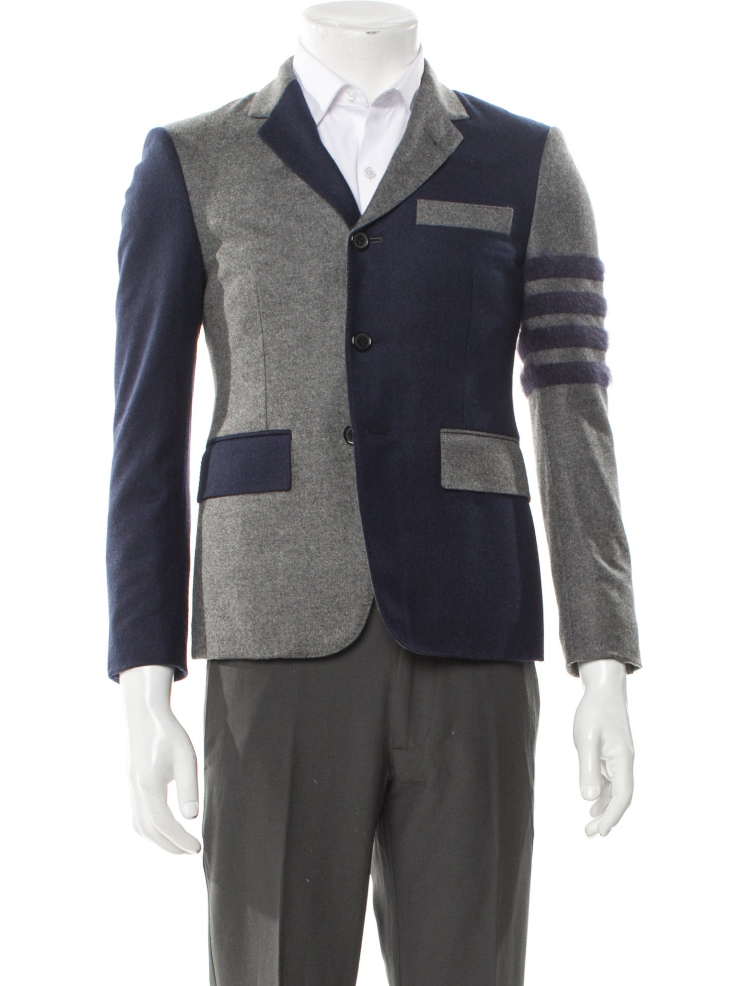 Thom Browne Fun-Mix 4-Bar Wool Peacoat