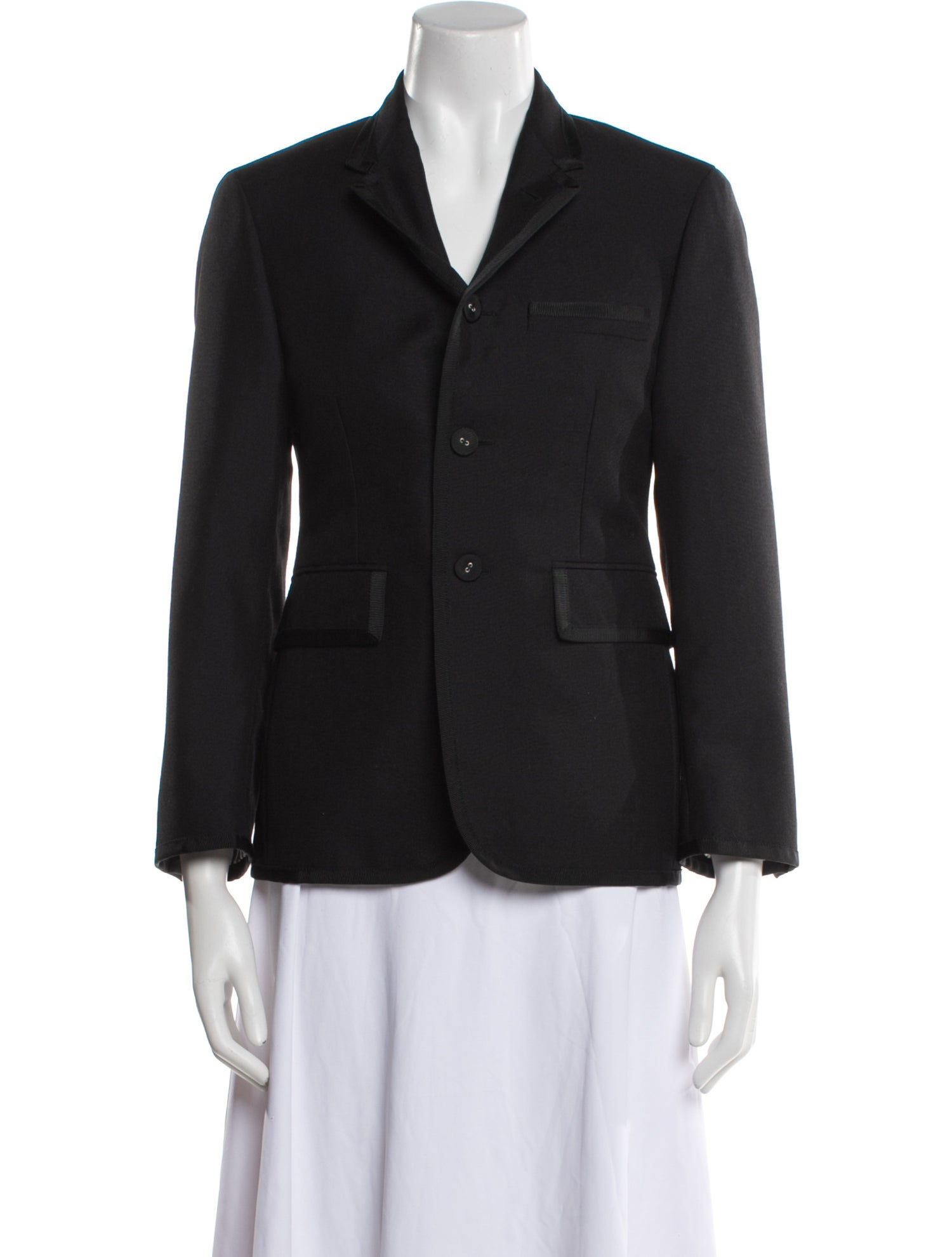 Thom Browne Wool Grosgrain Trim Blazer