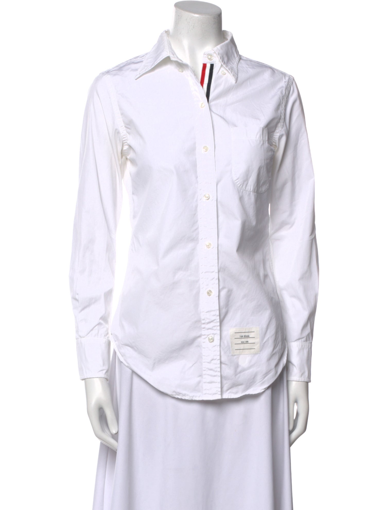Thom Browne Long Sleeve Button-Up Top