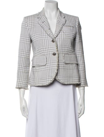 Thom Browne Plaid Print Blazer