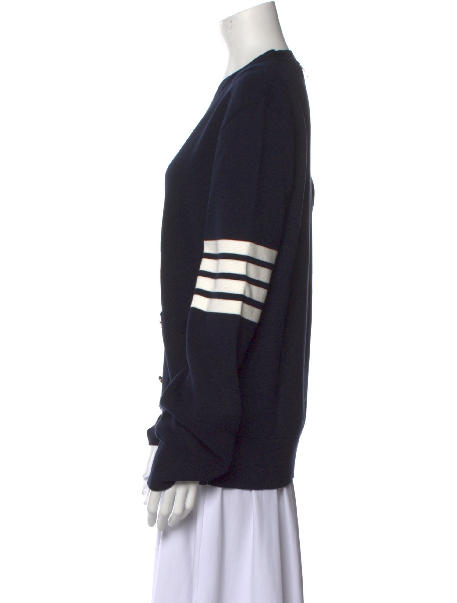 Thom Browne Striped V-Neck Cardigan