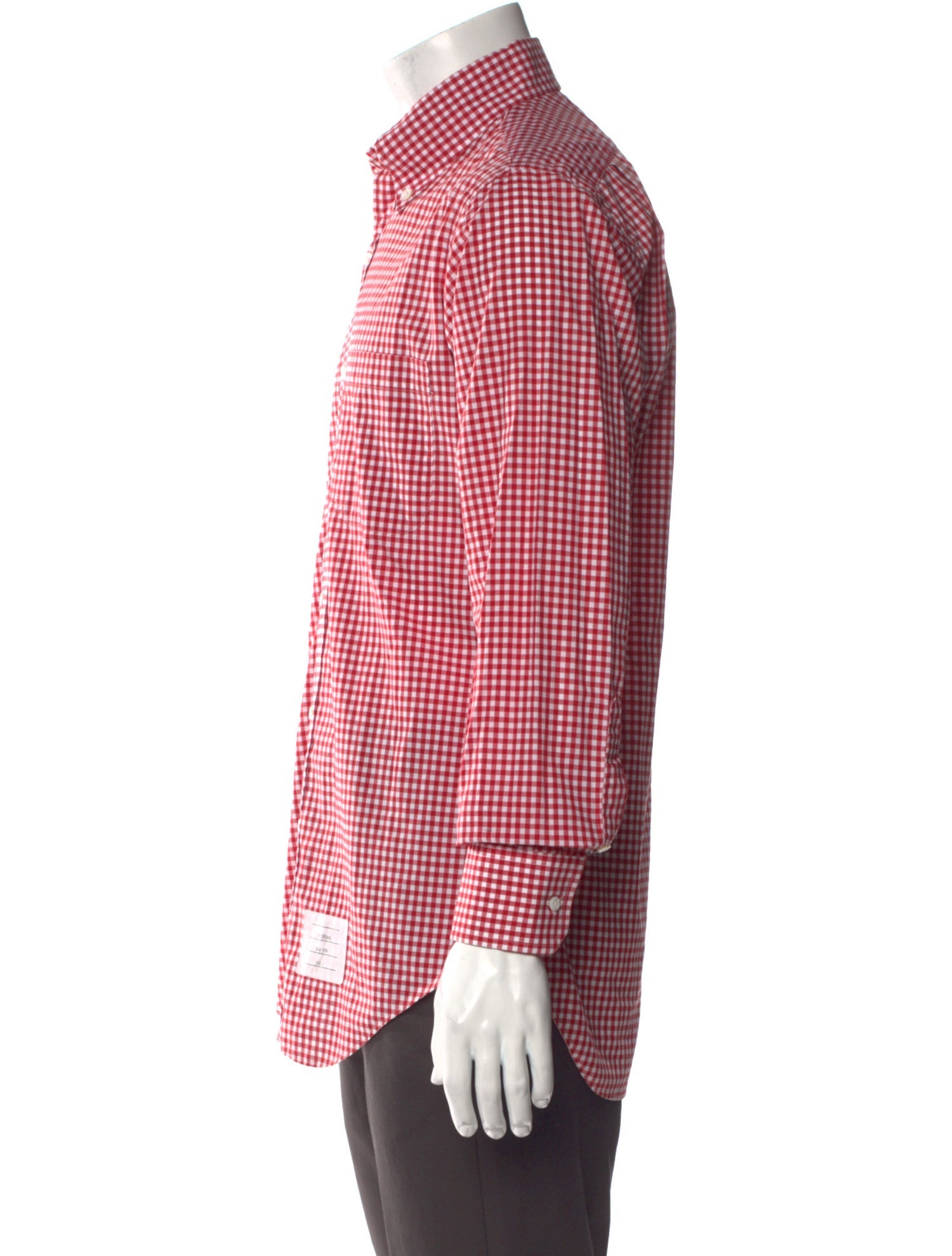Thom Browne Plaid Print Long Sleeve Shirt
