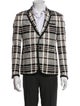 Thom Browne Plaid Print Grosgrain Trim Blazer