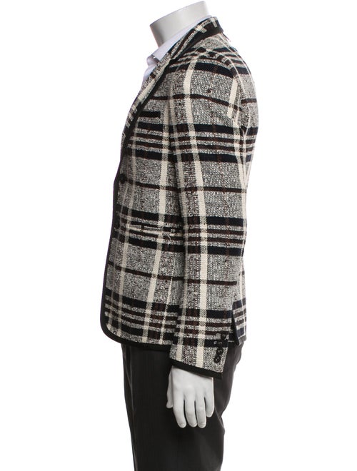 Thom Browne Plaid Print Grosgrain Trim Blazer