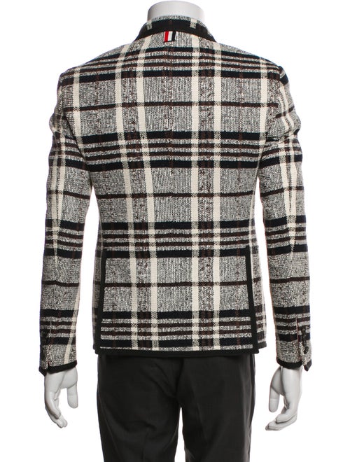 Thom Browne Plaid Print Grosgrain Trim Blazer