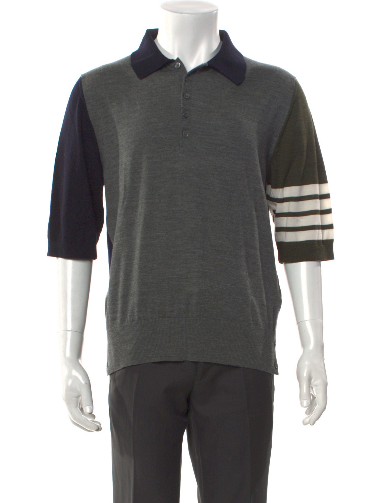 Thom Browne 4-Bar Virgin Wool Polo Sweater