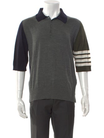 Thom Browne 4-Bar Virgin Wool Polo Sweater