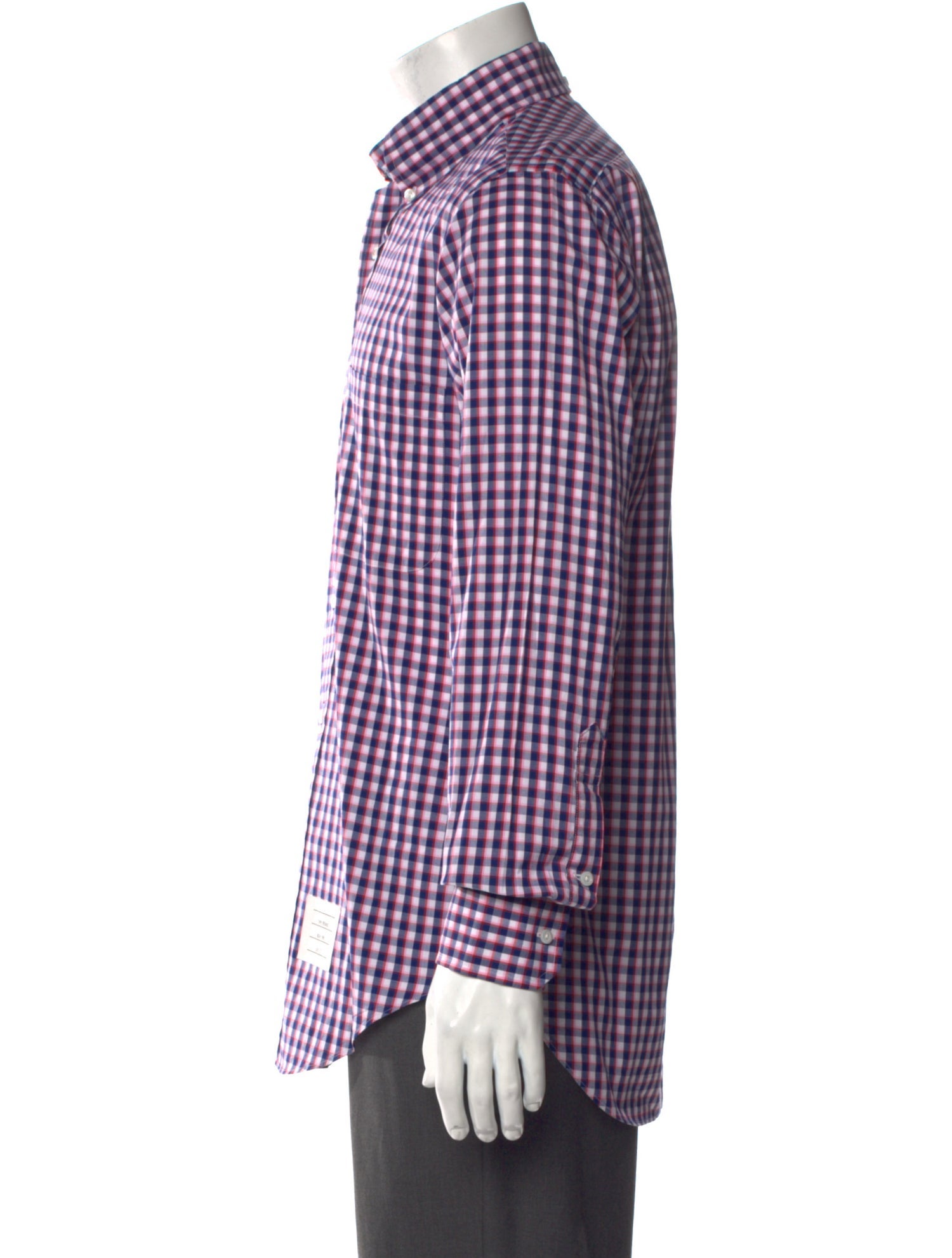 Thom Browne Plaid Print Long Sleeve Shirt