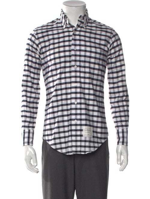 Thom Browne Plaid Print Long Sleeve Shirt