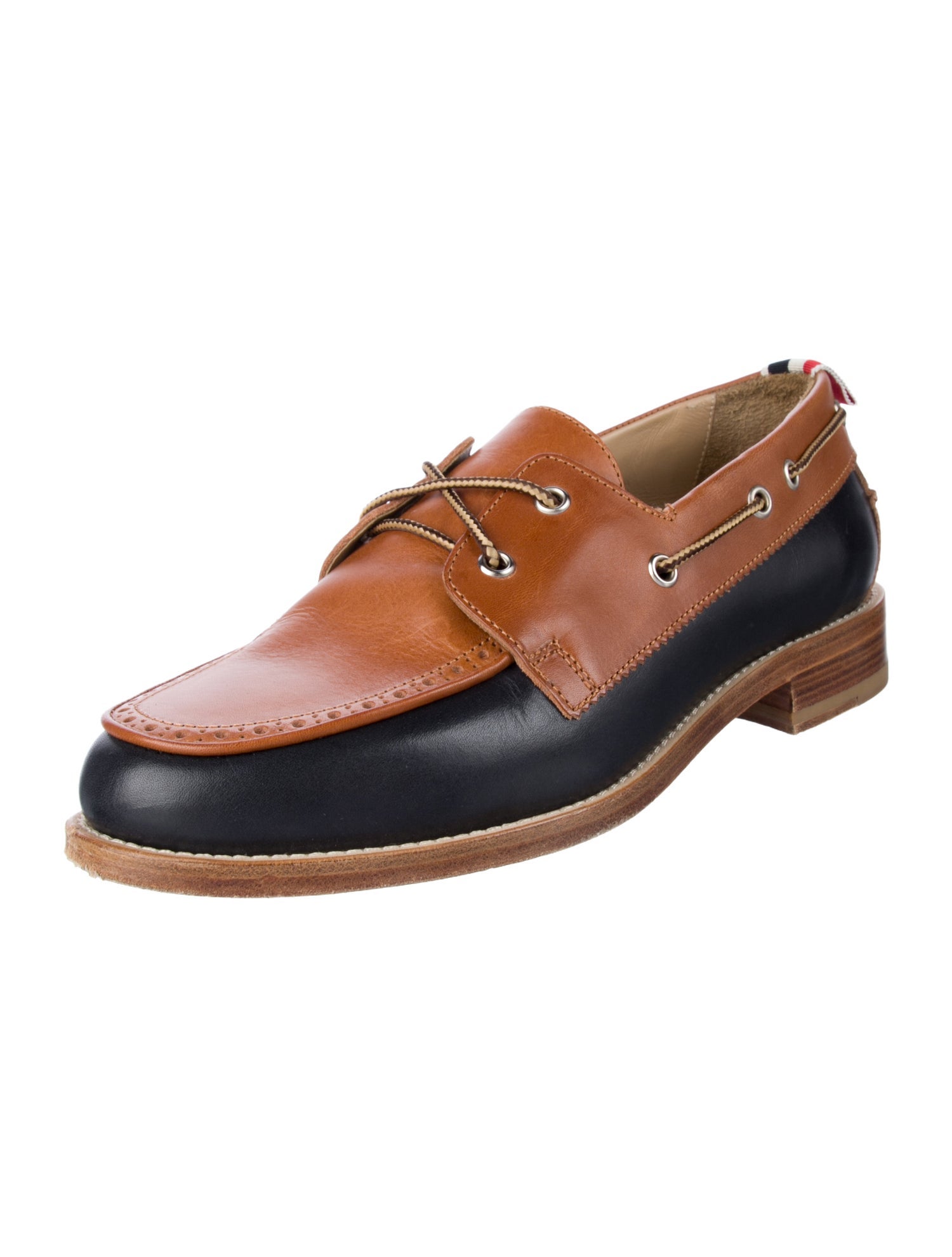 Thom Browne Leather Colorblock Pattern Loafers