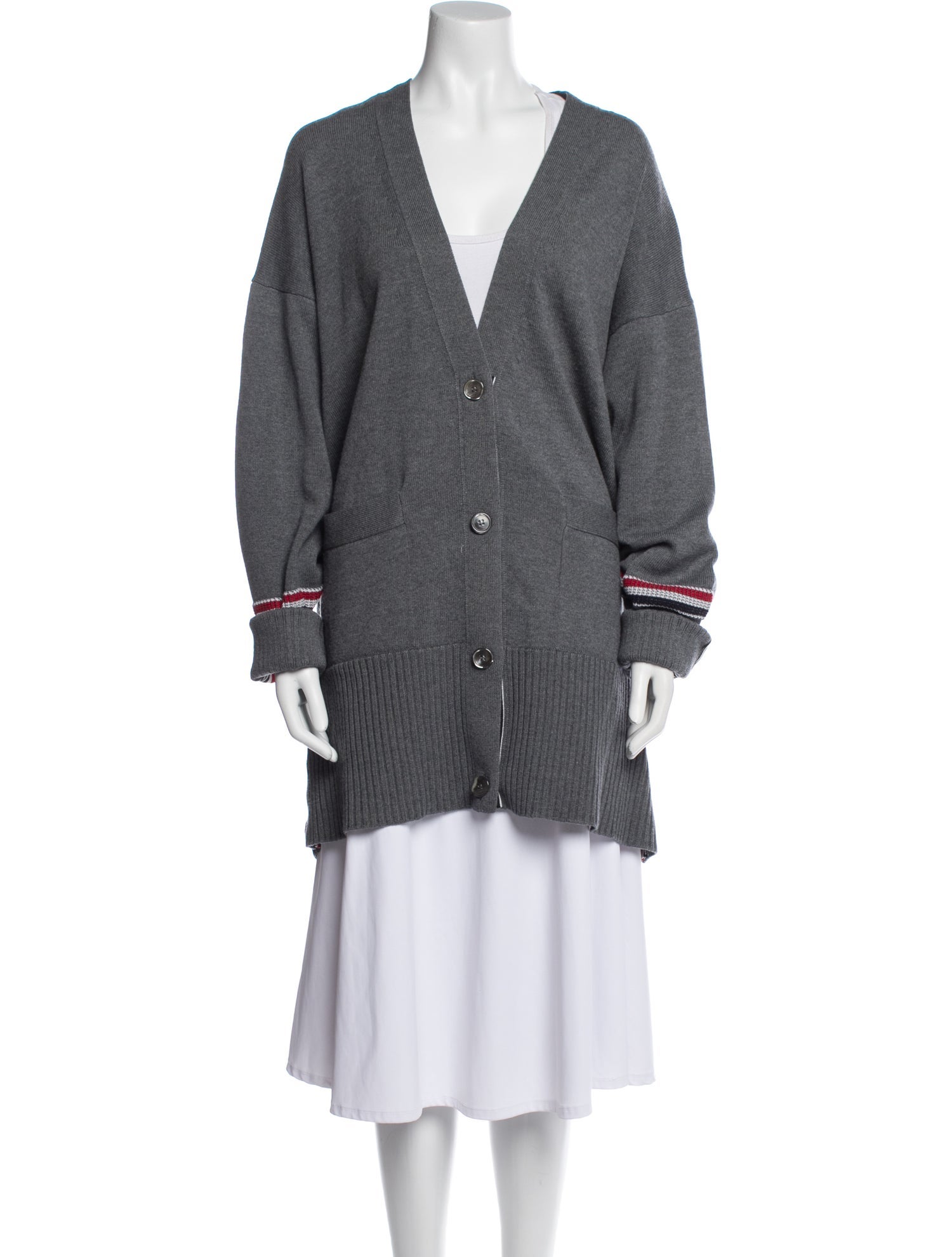 Thom Browne Virgin Wool V-Neck Sweater