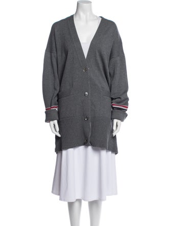 Thom Browne Virgin Wool V-Neck Sweater