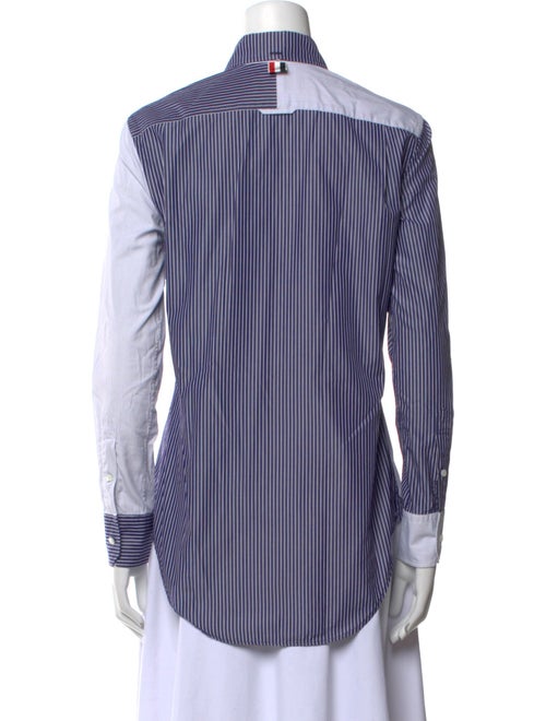 Thom Browne Fun-Mix Pinstripe Striped Button-Up Top