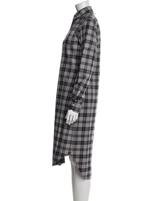 Thom Browne Plaid Print Midi Length Dress