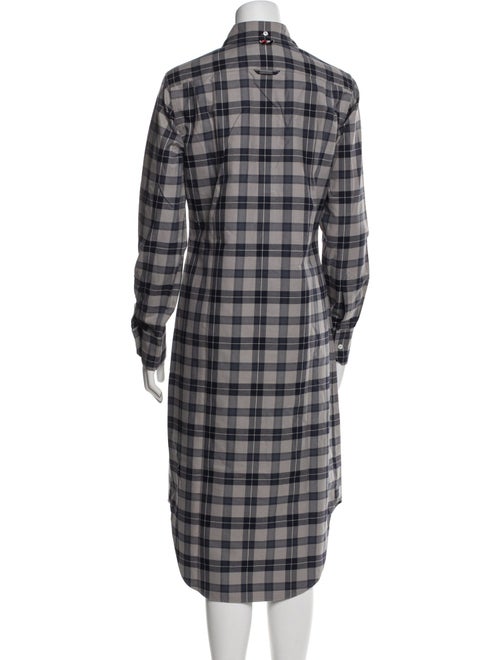 Thom Browne Plaid Print Midi Length Dress