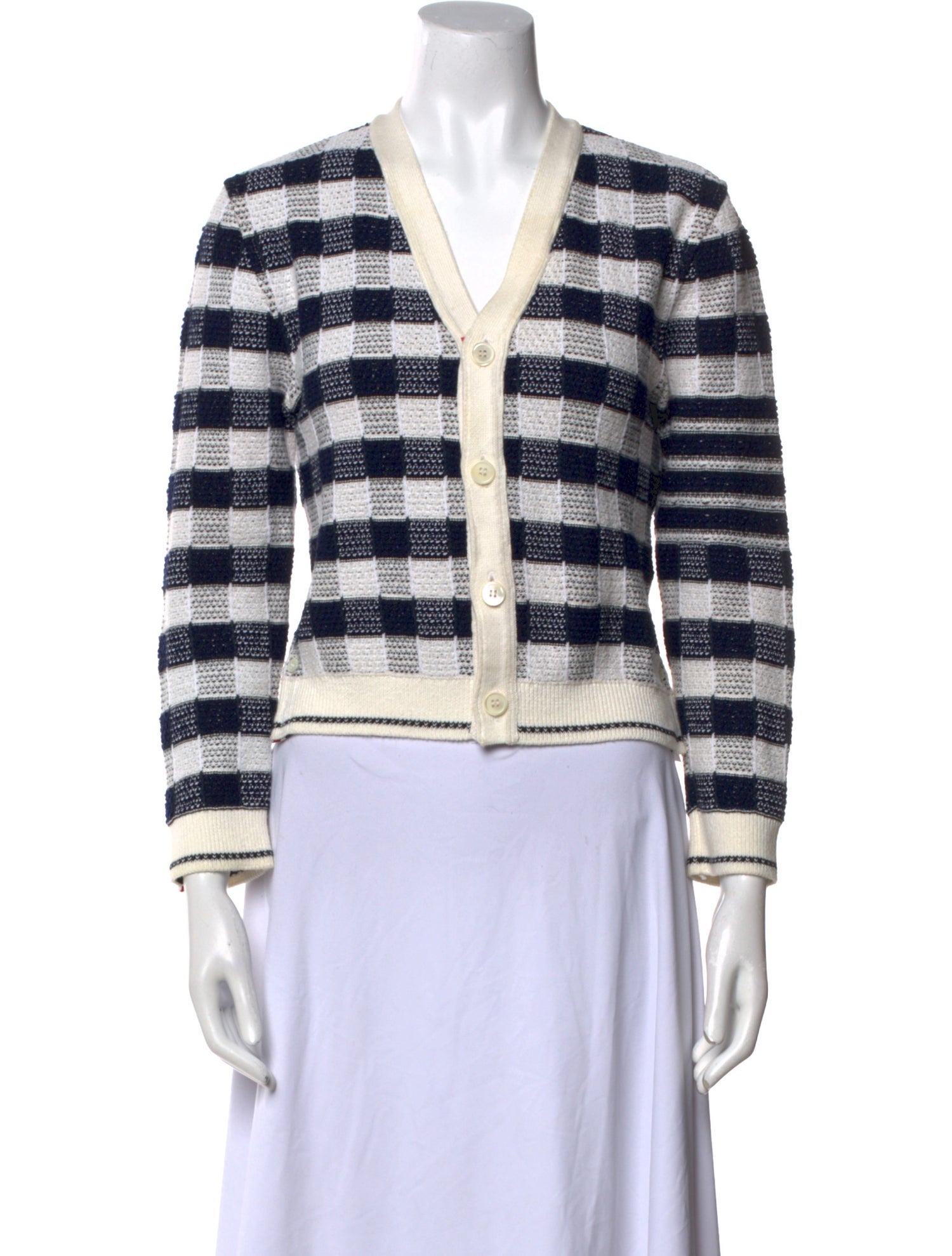 Thom Browne Striped V-Neck Cardigan