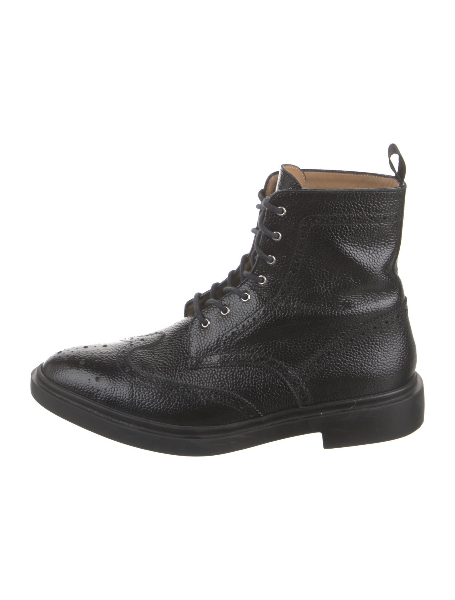 Thom Browne Leather Lasercut Accents Lace-Up Boots